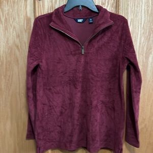 Lands’ End women’s brushed corduroy 1/4 zip tunic top.

[184]